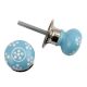 Turquoise Polka Dot Mortice Handle 2.25